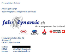 Fahrdynamic Automobile AG - E-Mail-Signatur AS